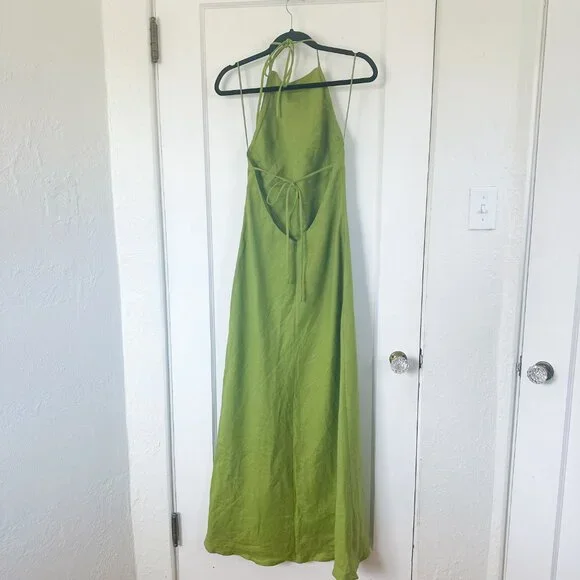 Reformation | Selia 100% Linen Maxi Dress in Avocado Green - Picture 5 of 8